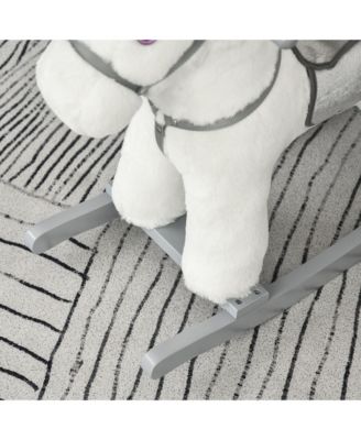 Kids Plush Ride-On Rocking Horse Toy Chair w/ Soft Plush Toy