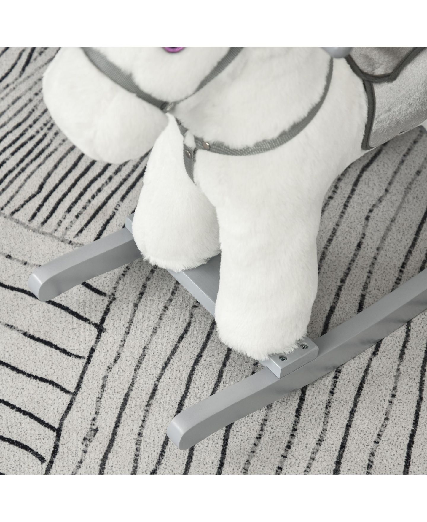 Детская мягкая игрушка Qaba Plush Rocking Horse, 66 lbs. Capacity, Ages 3+ — фото 8