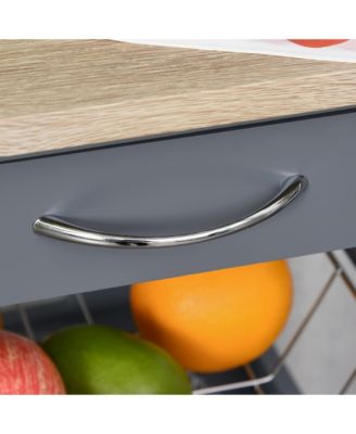 Mobile Rolling Kitchen Island Trolley Serving Cart w/ Under Drawer,