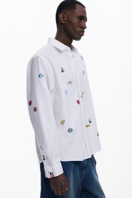 Men's Long-sleeve shirt with drawings