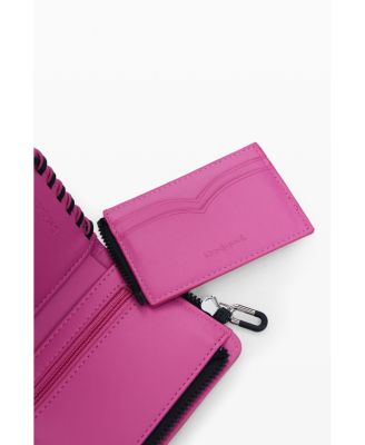 Women's Small wallet with braided leather effect