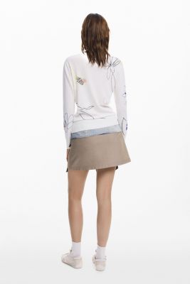 Women's Fine sweater with floral strokes