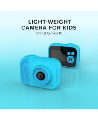 Camera 10 - Digital Mini Camera for Kids Ages 3-12, 1080P Video, 5MP Photos, Timer Mode, Fun Frames, Webcam, Tripod Adapter, Neck Lanyard & Memory Card (Blue)