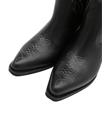 Women's Suede Leather Western Cowboy Booties