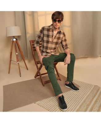 Men's Chocolate Brown Chalk-Buffalo Check Shirt