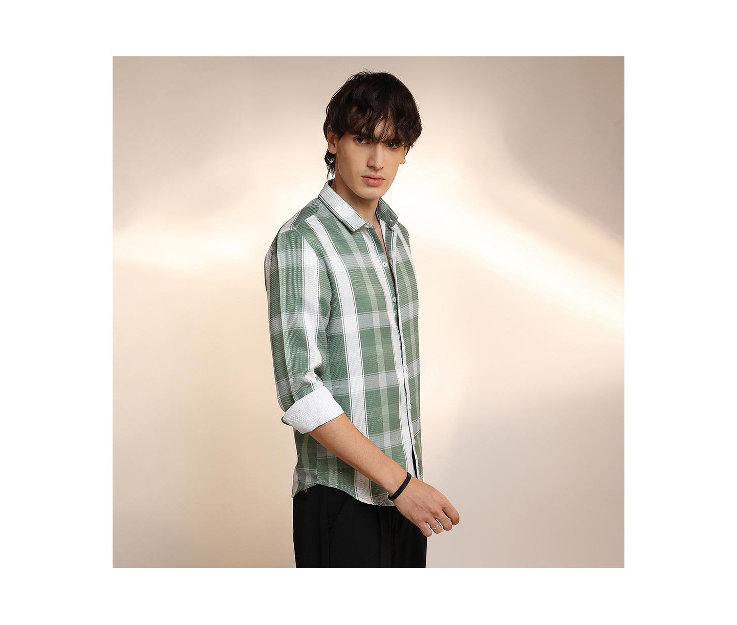 Мужская рубашка Cahoot Campus Sutra Sage Green Tartan Plaid, цвет: Зелёный — фото 6