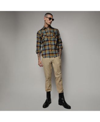 Men's Checks Cyan Shirt