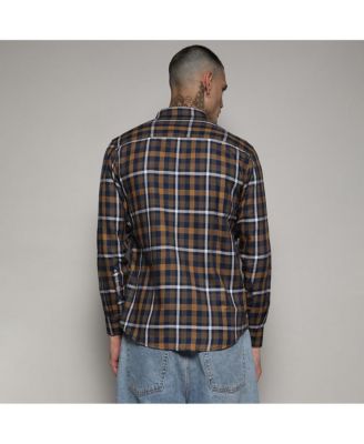 Men's Cobalt Blue & Mustard Yellow Tartan Plaid Shirt