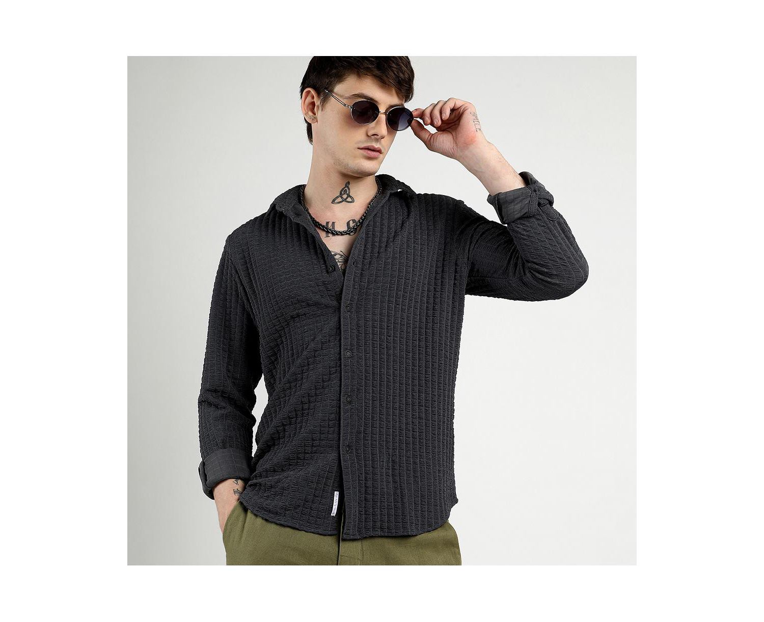 Men's Cube-Textured Shirt