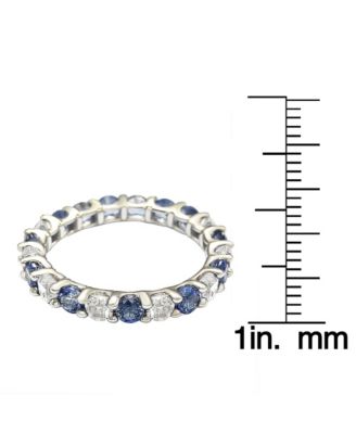 Suzy Levian Sapphire & Created Sapphire Alternating Eternity Band Ring