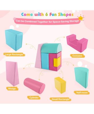 6 PCS Kids Climber Play Set Indoor Foam Climb & Crawl Activity Blocks w/ Cover