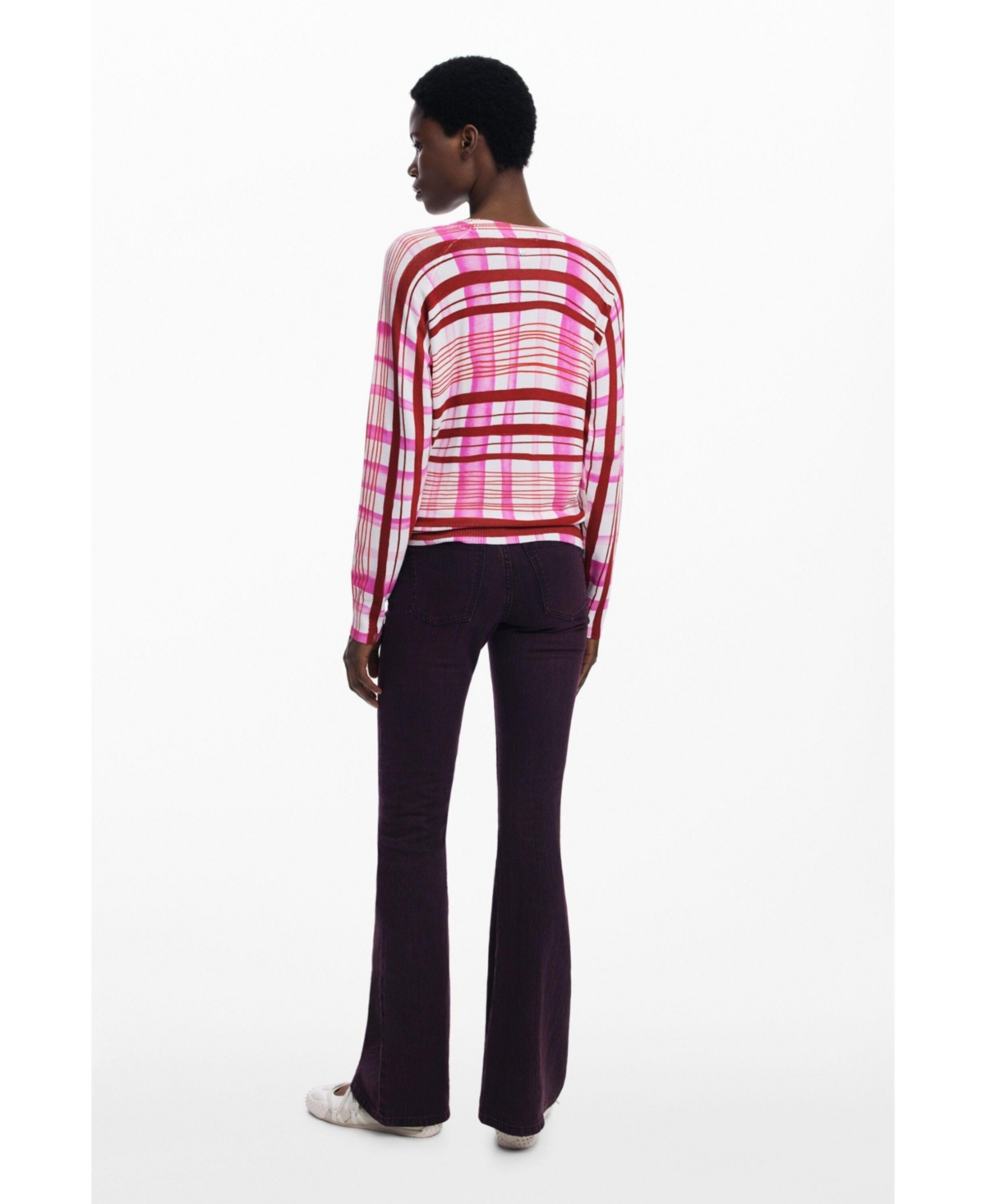 Desigual Stripe Crewneck Sweater In Multi