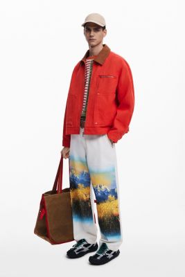 Men's Contrast collar jacket