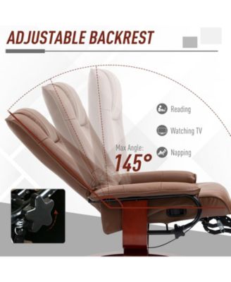 One Pack Faux Leather Swivel Wood Base, Manual Recliner