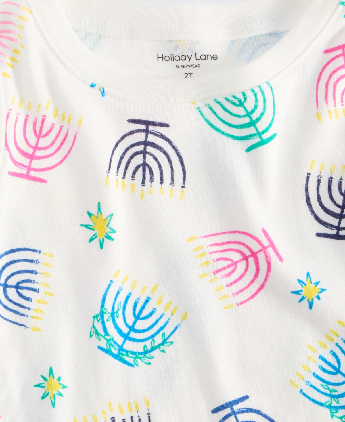 Holiday Lane Toddler 12M-4T Multi Menorah Snug-Fit Pajama Set, Macy's Exclusive