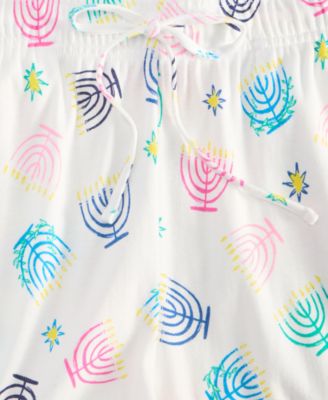 Women's Multi Menorah Cotton Pajama Set, Macy's Exclusive