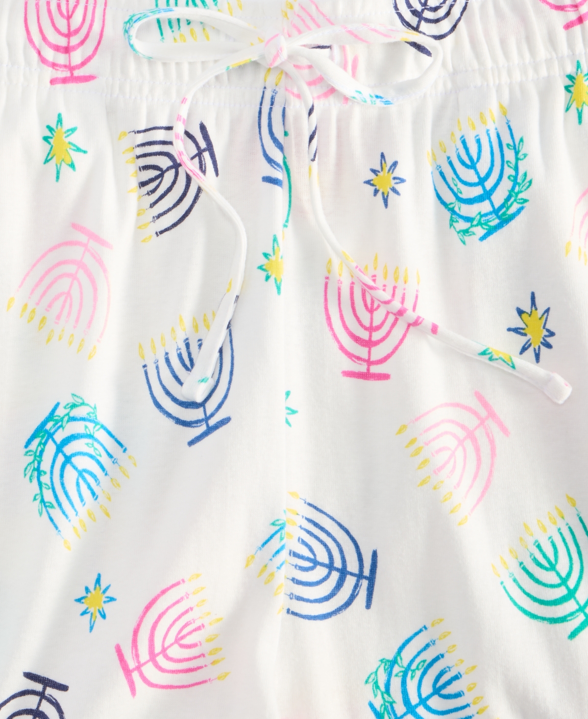 Holiday Lane Plus Size Multi Menorah Cotton Pajama Set, Macy's Exclusive In White