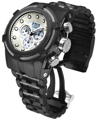 Invicta - Men's Swiss Chronograph Bolt Zeus Black Ion-Plated Stainless Steel Bracelet Watch 53mm 12752
