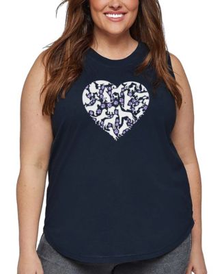La Pop Heart Plus Size Dog Heart Word Art Tank Top