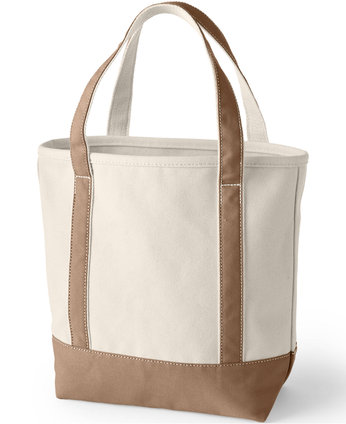 Medium Natural 5 Pocket Open Top Canvas Tote Bag - Natural/black