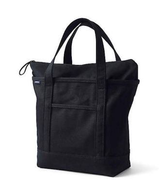 Medium Solid Color 5 Pocket Zip Top Canvas Tote Bag
