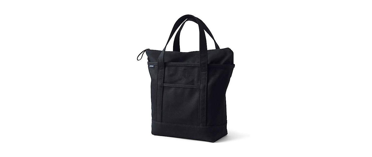 Сумка Lands' End Medium 5 Pocket Zip Top Canvas, цвет: Чёрный — фото 1
