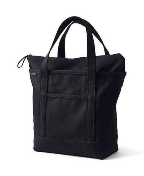 Сумка Lands' End Medium 5 Pocket Zip Top Canvas, цвет: Чёрный