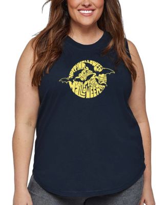 Plus Size Halloween Bats Word Art Tank Top