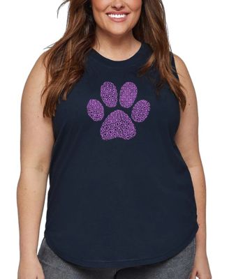 Plus Size XOXO Dog Paw Word Art Tank Top