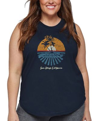 Plus Size Cities in San Diego Word Art Tank Top