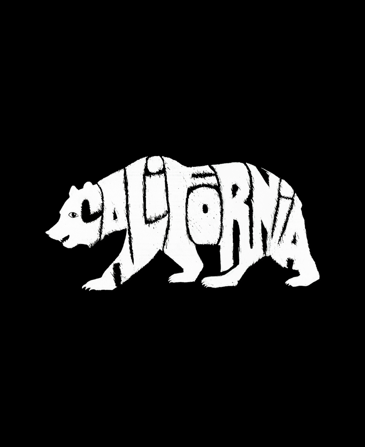 La Pop Art Pus Size California Bear Word Art Tank Top In Black