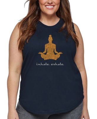 Plus Size Inhale Exhale Word Art Tank Top