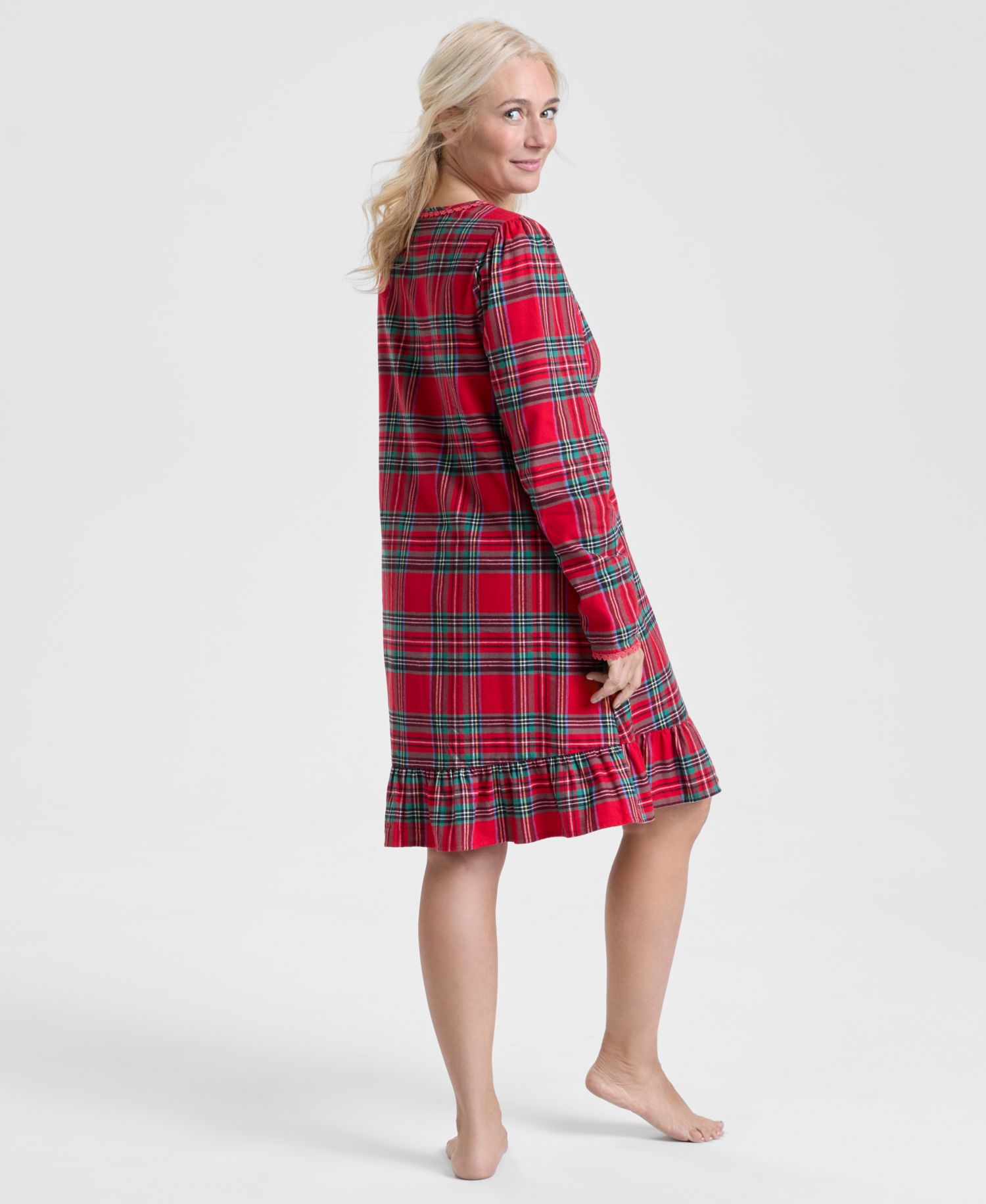 Women's Brinkley Plaid Flannel Sleep Dress Matching Family Pajamas