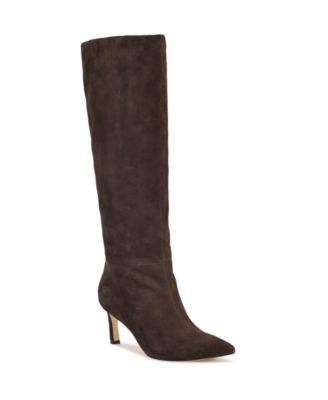 Nine West Womens Lorthey Tall Stiletto Dress Boots Regular Wide Calf In Brown
