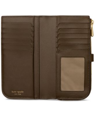 Deco Pebbled Leather Zip Slim Wallet
