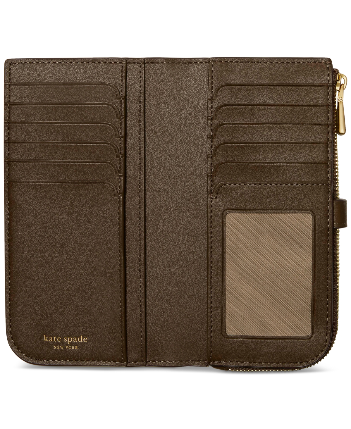 Kate Spade Deco Pebbled Leather Zip Slim Wallet