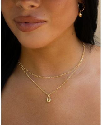 Heart Lock Figaro Necklace
