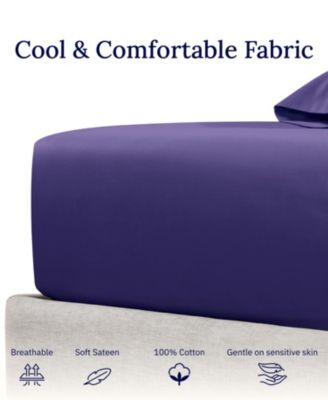 400-Thread Count 100% Cotton Deep Pocket Fitted Sheet, Queen