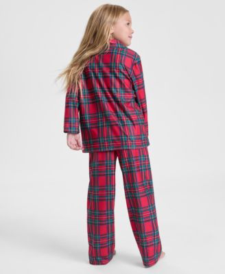 Little & Big Kids Brinkley Plaid Notch Collar Matching Family Pajamas Set, Created for Macy's