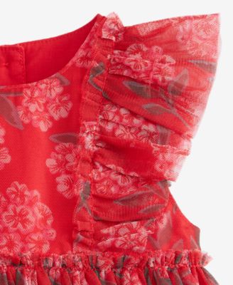 Baby Girls 2-Pc. Floral-Print Tulle Dress & Bloomer Set, Macy's Exclusive