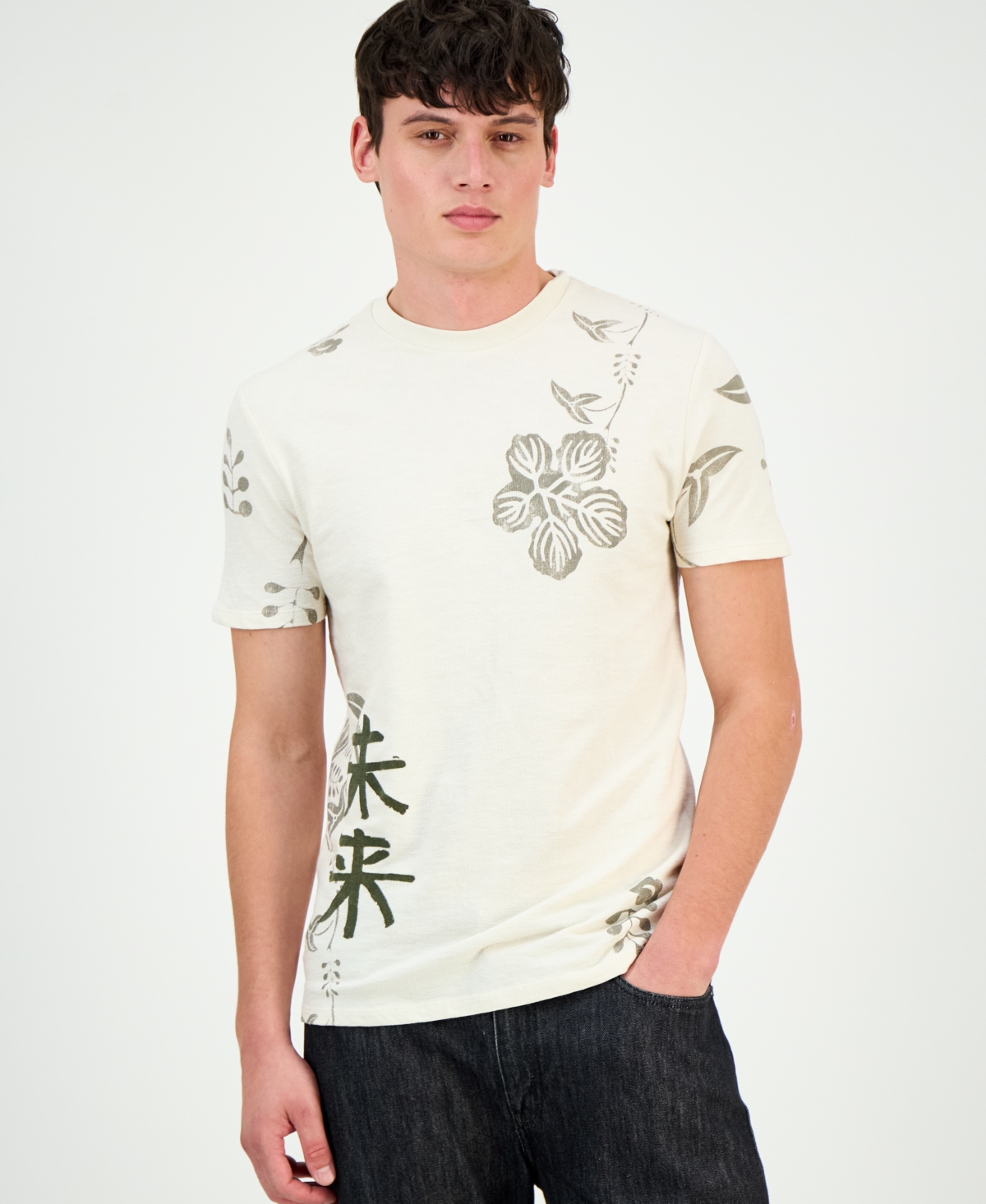Guess Men's Japanese Floral Graphic T-Shirt
