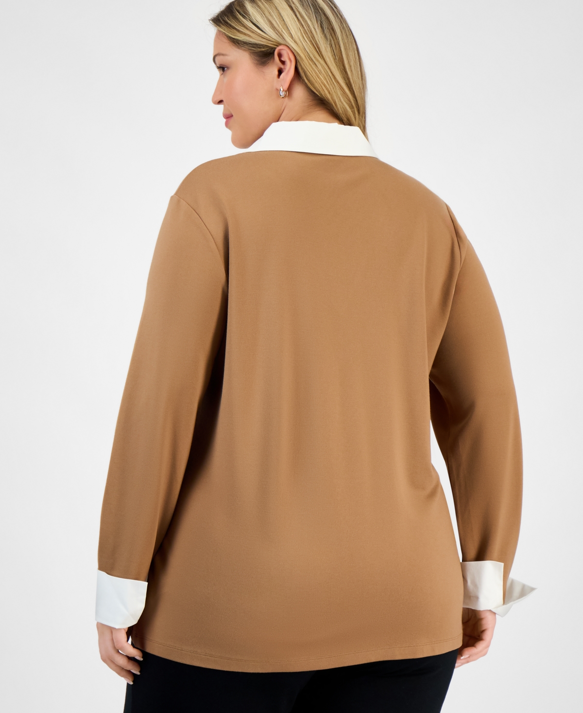 Jones New York Plus Serenity Knit Two-Fer Sweater