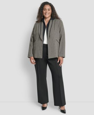 Plus Size Herringbone Blazer