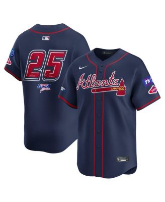 Nike - Men's 25 Navy Atlanta Braves 2025 MLB Speedway Classic Alternate Limited Jersey