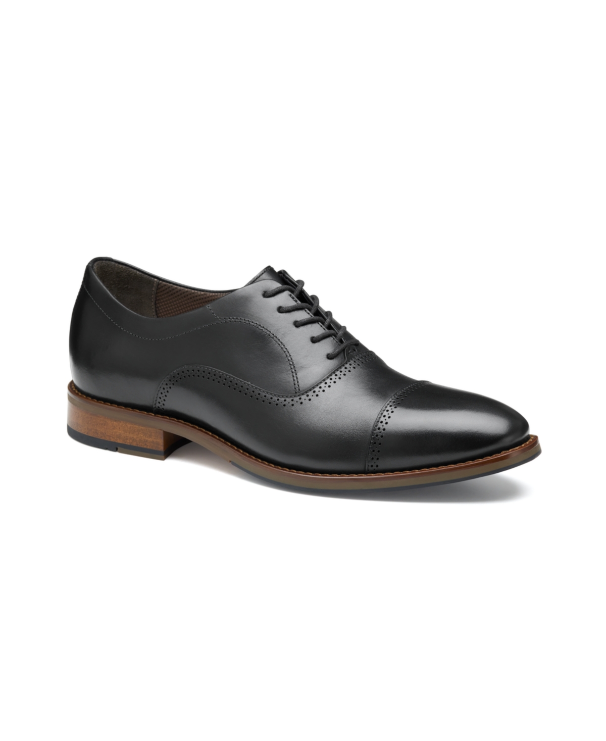 Johnston & Murphy Archer Womens Faux Leather Formal Oxfords In Black