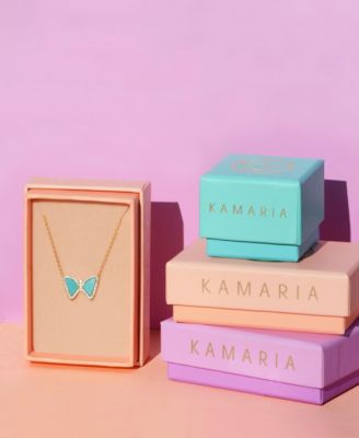 Mini Butterfly Necklace with Turquoise in 14k Gold Plated Sterling Silver