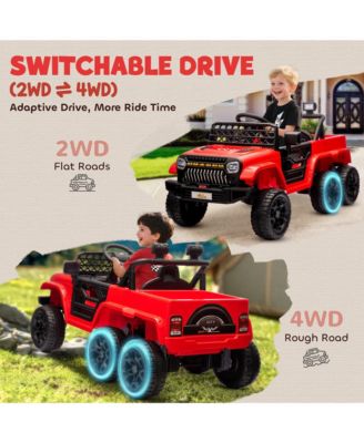 12V Kids Electric Car w/ 2WD/4WD Switch, Remote Control, Camouflage
