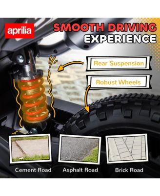 12V Aprilia Licenced Kids Motorcycle with Training Wheels,