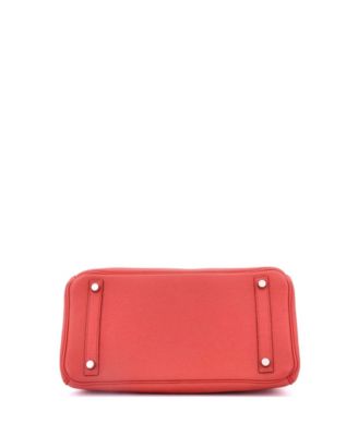 Pre-Owned Hermes Birkin 30 Handbag Pink Clemence with Palladium Hardware