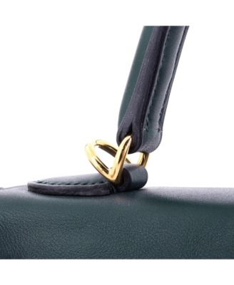 Pre-Owned Hermes Kelly 25 Handbag Green Swift with Gold Hardware